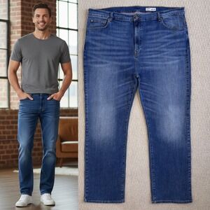 Cremieux Premium Denim Relaxed Fit Jeans Medium Wash Blue 48x32 Mens Plus Size